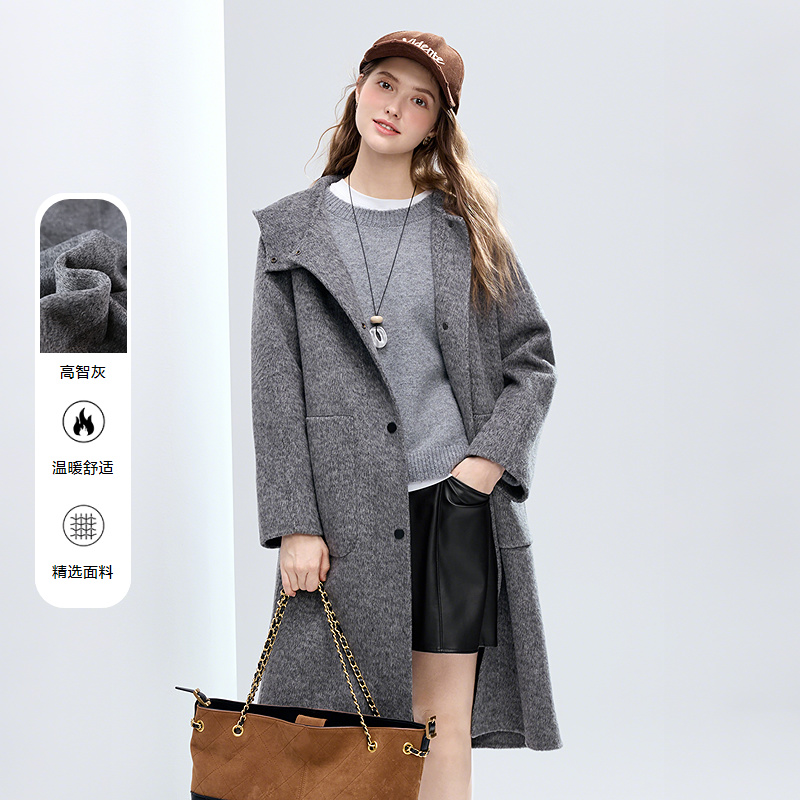【大粒儿粉丝专享】百图（betu）2025年冬季新款毛呢外套中长款2