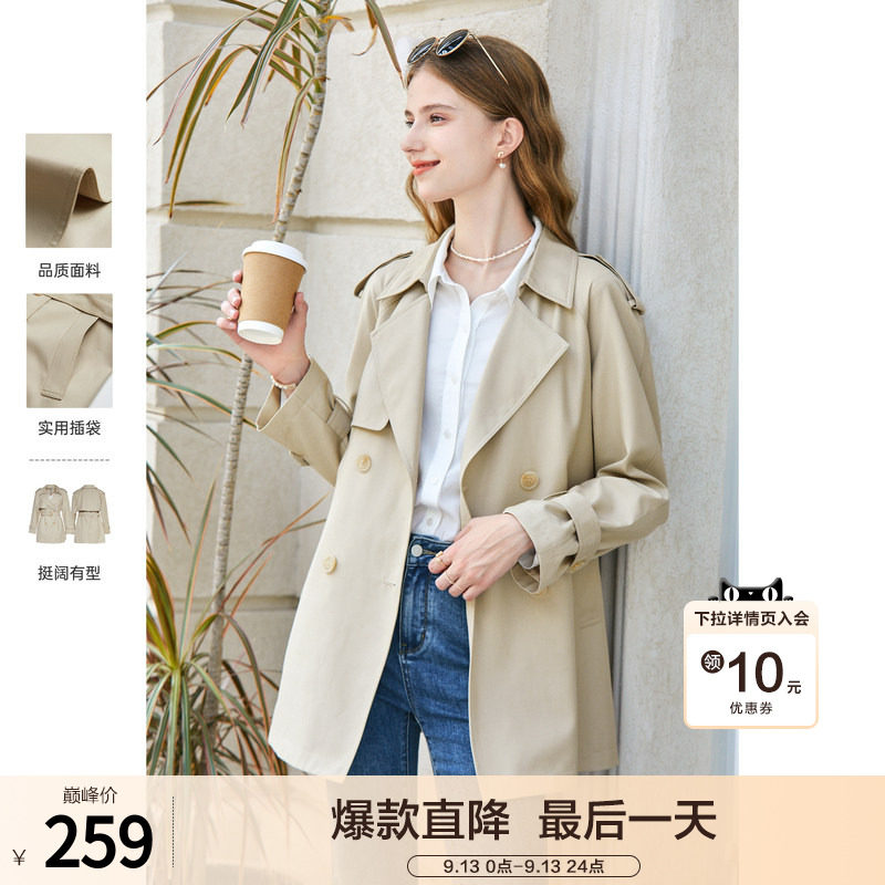 百图秋装中长款风衣外套图片