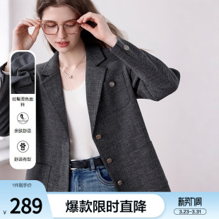 百搭短款 新款 西服 女2026年春季 betu百图高级感通勤风灰色小西装