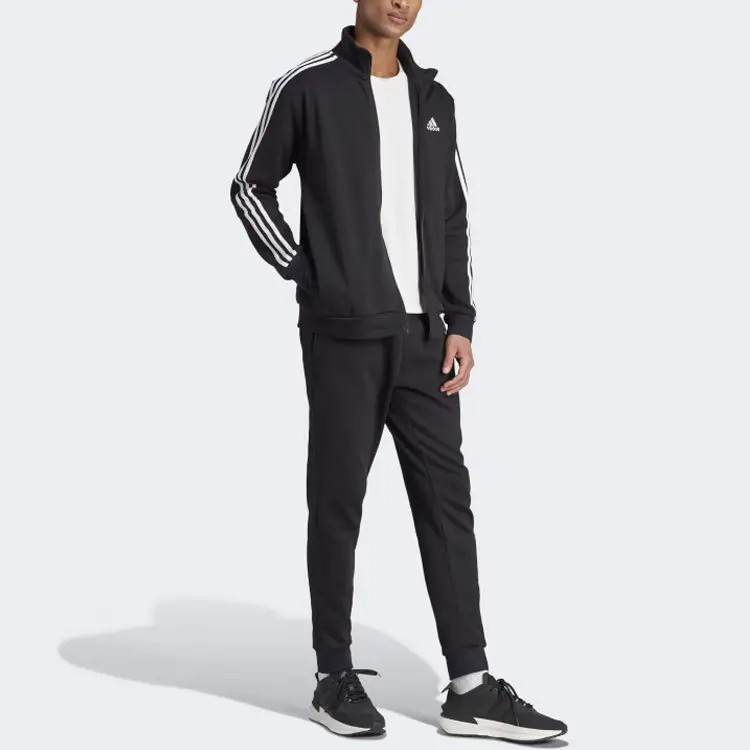 Adidas新款舒适休闲立领长袖套装