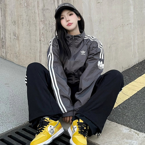阿迪达斯男女款宽松休闲夹克外套