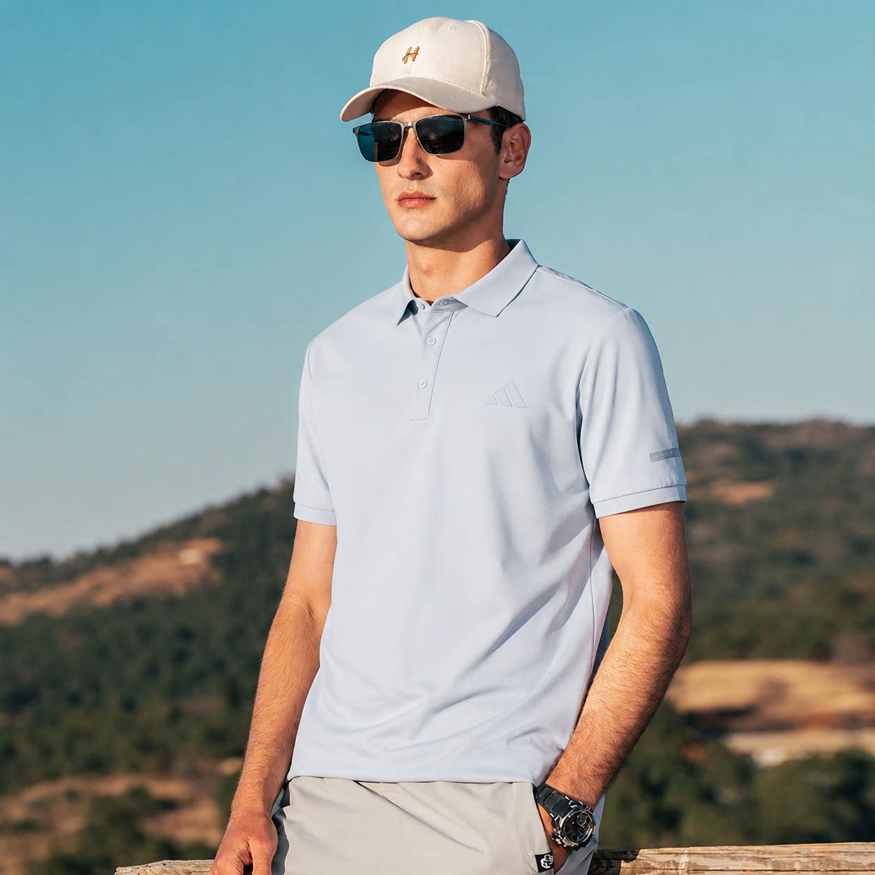 正品adidas阿迪达斯山系POLO衫男