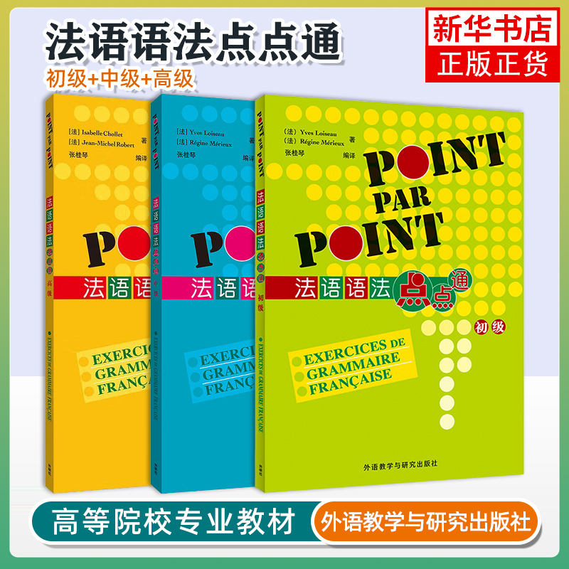 外研社 法语语法点点通 初级+中级+高级 全3本 POINT PAR POINT 法语语法书 法语自学入门教材学习法语书籍 外语教学与研究出版社