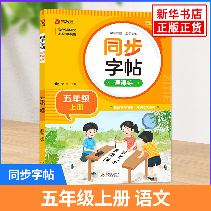 同步字帖课课练五年级上册 小学语文教材同步使用 规范书写习惯 夯实语文基础 字形规范 易学易练 一课一练