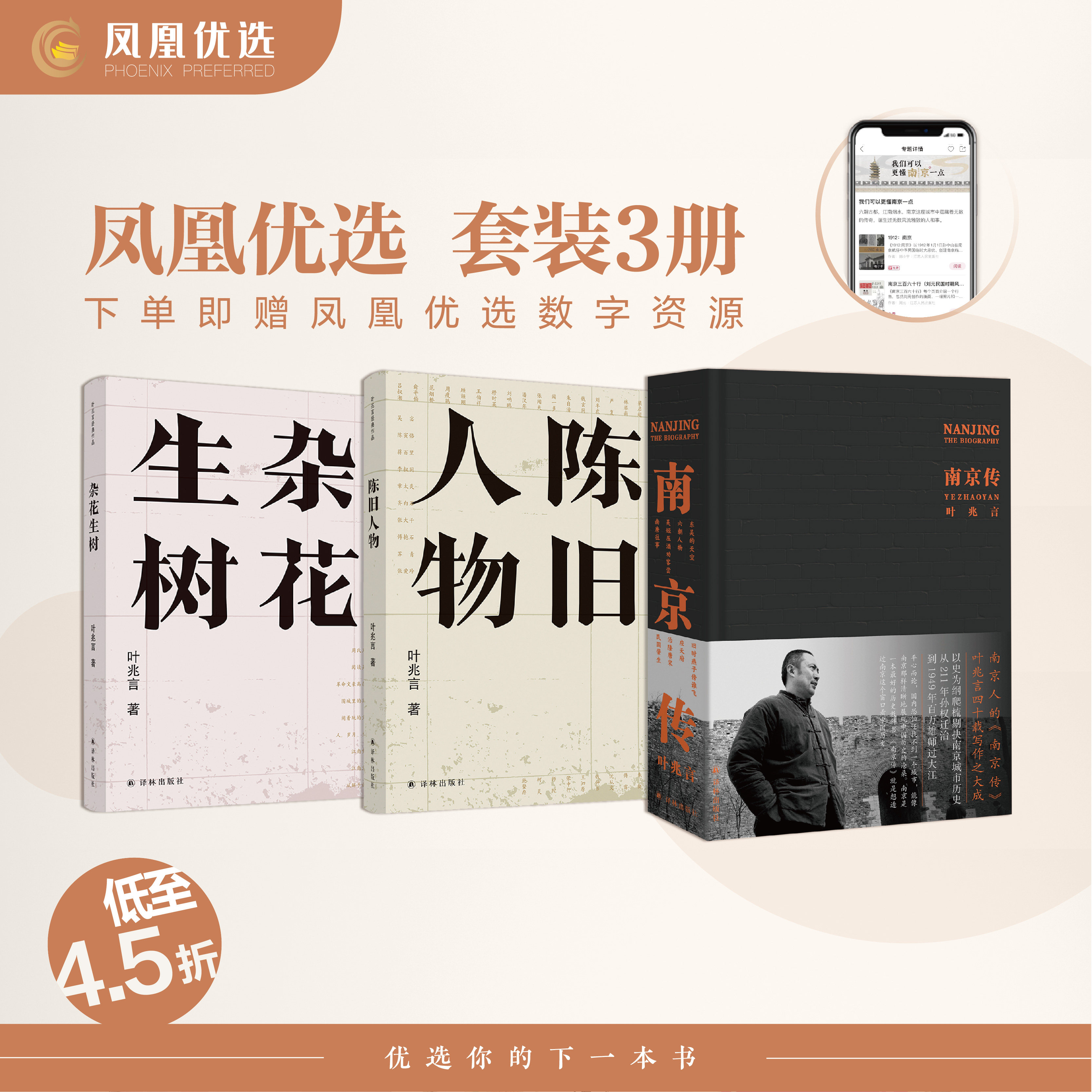 【凤凰优选】南京传+陈旧人物+杂花生树 叶兆言作品3册套装 译林出版社 凤凰新华书店旗舰店 正版书籍