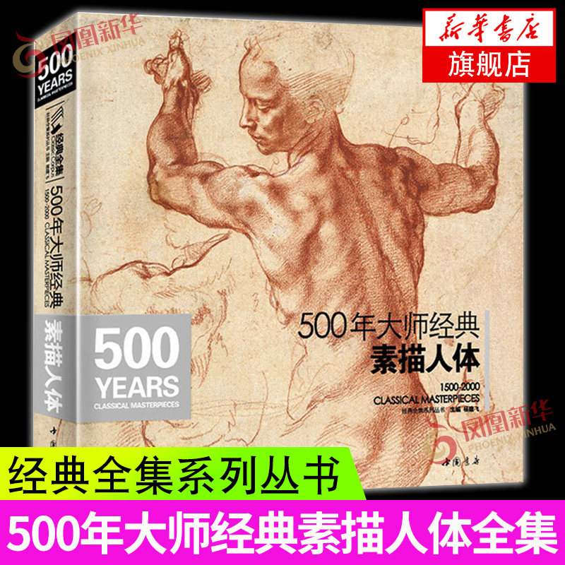 500年大师经典素描人体书籍西方大师绘画艺术造型美术米开朗基罗达芬奇丢勒鲁本斯俄罗斯画册集技法临摹教材程 杨建飞 新华正版