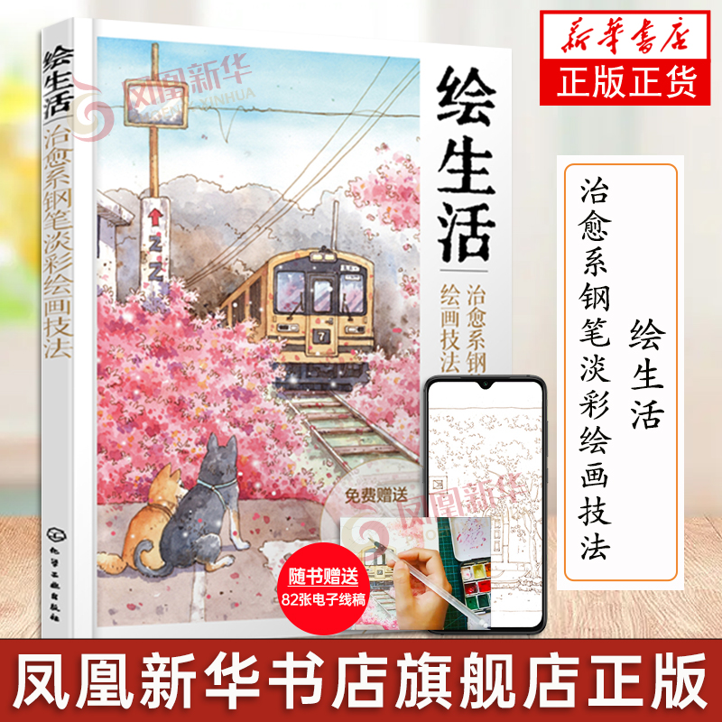 赠配套视频 绘生活 治愈系钢笔淡彩绘画技法 初学者水彩钢笔画教程 轻松学会淡彩绘画 水彩画技法教程 淡彩手绘线稿上色教学绘画书