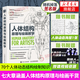 春哥画画入门自学 正版 书籍素描临摹画册 人体结构原理与绘画教学肖玮春 游戏动漫人体结构造型手绘技法人物绘画教程画画