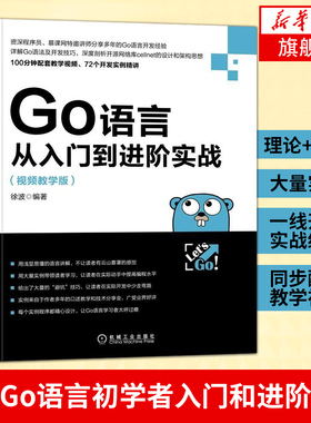 Go语言从入门到进阶实战 视频教学版 配套视频开发实例精讲Go语言语法开发技巧大全Go语言基础Go语言程序设计视频教程编程框架结构