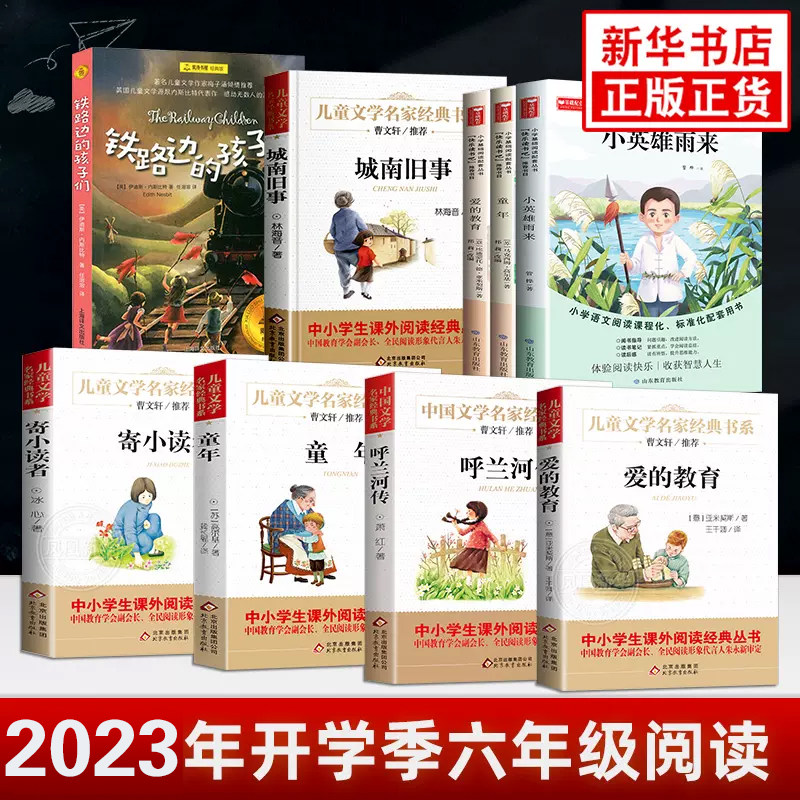 六年级上册童年寄小读者爱的教育呼兰河传铁路边的孩子们城南旧事童年六年级快乐读书吧小英雄雨来小学生课外拓展阅读正版书籍