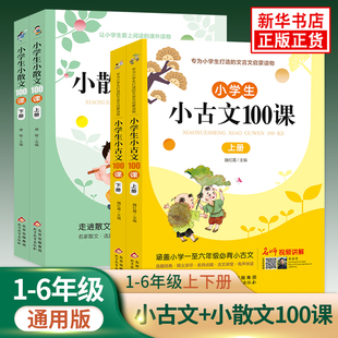 小学生小古文100课上册+下册小学生小散文100课人教版RJ版1-6年级小学生小古文100篇文言文阅读训练课外阅读