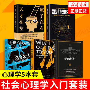 【心理学5本套】墨菲定律+乌合之众+梦的解析+自卑与超越+天才在左疯子在右完整版 高铭著  社会心理学入门 社会科学正版书籍