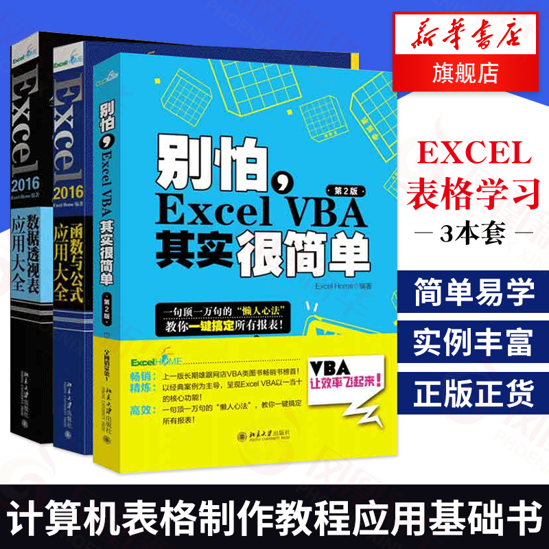 【3本套】Excel 2016数据透视表应用大全+Excel 2016函数与公式应用大全+别怕 Excel VBA其实很简单第2版办公自学入门到精通