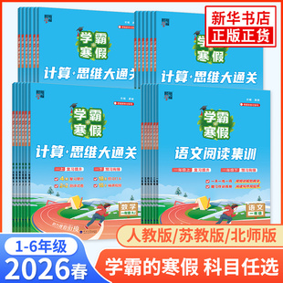 2026春小学学霸 同步训练练习册题 寒假衔接作业小学一二三四五六年级语文课堂笔记阅读集训数学计算思维题大通关人教北师江苏教版