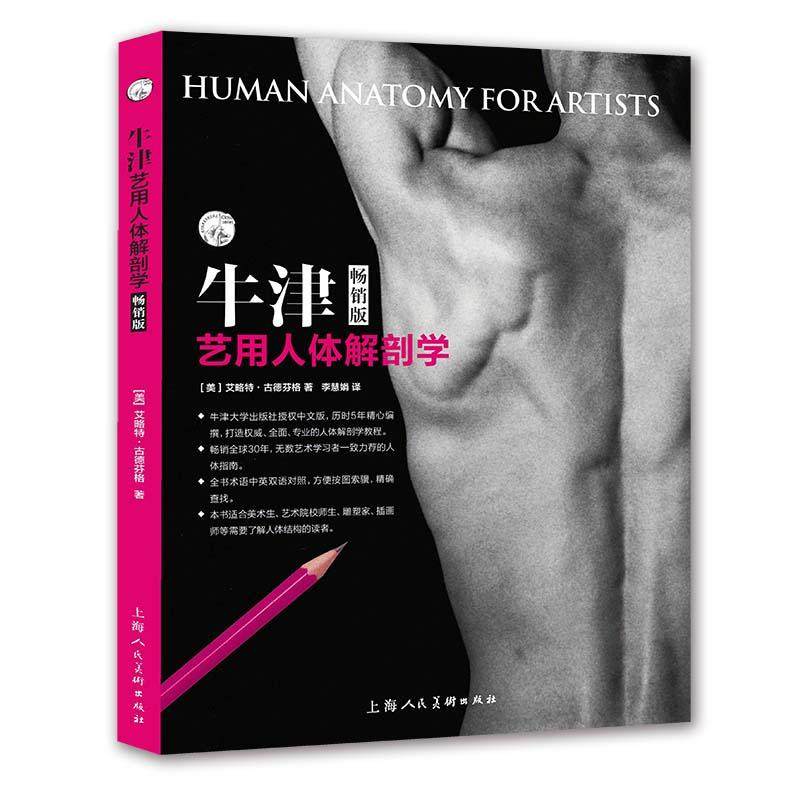 牛津艺用人体解剖学畅销版 西方经典美术技法译丛专有名词中英文对照上海人民美术出版社古德芬格人物绘画技巧指导