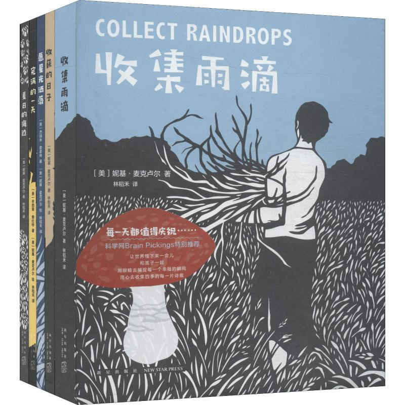 送给孩子的自然美学绘本 全5册 夏日的海边+愿星光洒落+完满的 +收获的日子+收集雨滴 独特的剪纸艺术绘本【凤凰新华书店旗舰店】