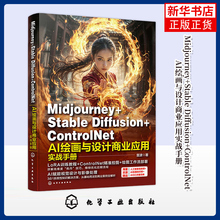 Midjourney+Stable Diffusion+ControlNet AI绘画与设计商业应用实战手册 雷波 AI绘画AI设计教程模型训练 AI绘图软件使用教程