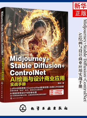 Midjourney+Stable Diffusion+ControlNet AI绘画与设计商业应用实战手册 雷波 AI绘画AI设计教程模型训练 AI绘图软件使用教程