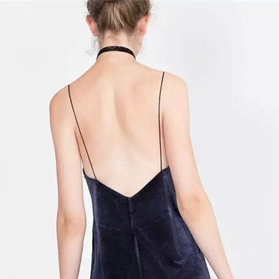 丝绒露背可外穿家居服吊带睡裙