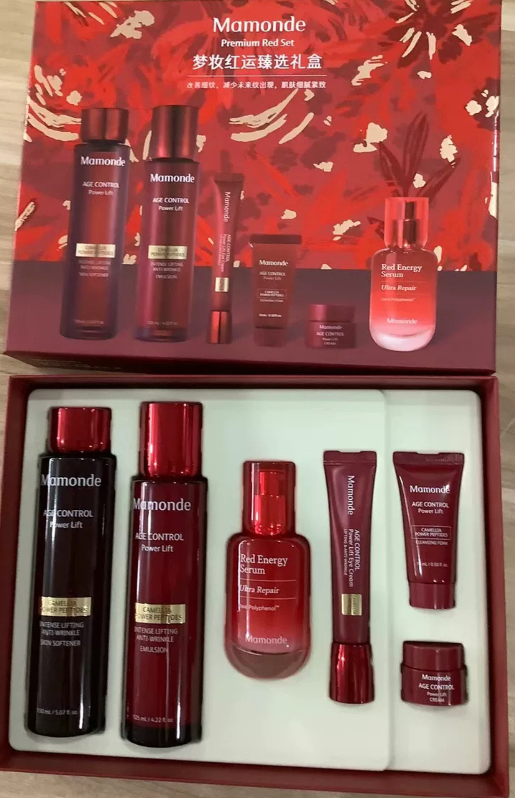 Mamonde梦妆山茶塑颜御龄臻选奢享礼盒水乳眼霜面霜洁面凝时塑颜