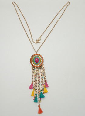 欧美百搭质感流苏项链