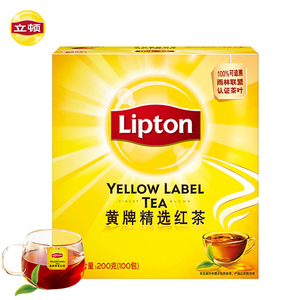 32.9元包邮  Lipton立顿红茶茶包黄牌精选斯里兰卡新鲜红茶叶袋泡茶100袋盒装