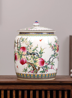 景德镇茶叶缸陶瓷大号高档带盖普洱存白茶饼密封七子饼装家用罐子