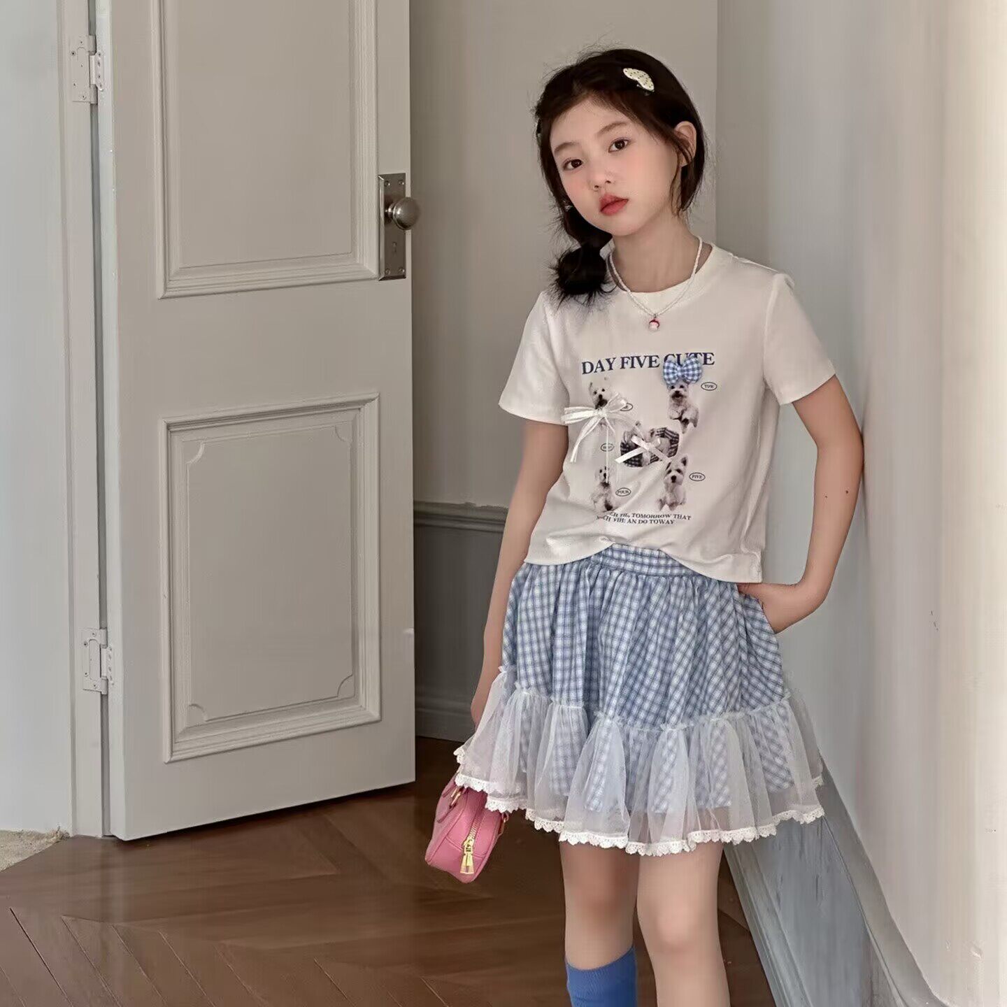 女童短袖T恤夏装2026新款女大童超好看卡通上衣12岁女孩韩国童装