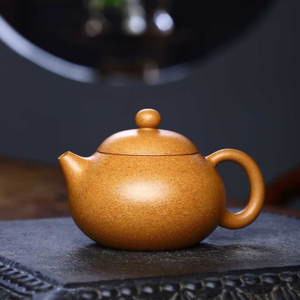 240毫升宜兴手工原矿紫砂壶段泥茶壶紫砂壶泡茶壶茶具五彩文旦壶