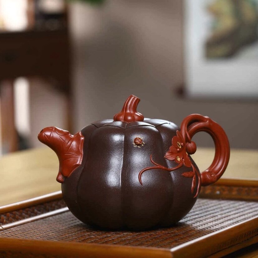 功夫茶壶紫泥仿生器双色高南瓜壶