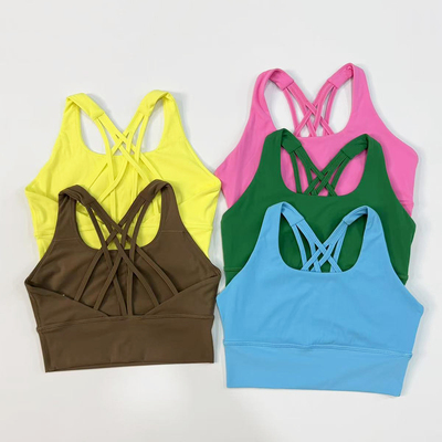 女士运动文胸瑜伽背心式交叉美背健身内衣