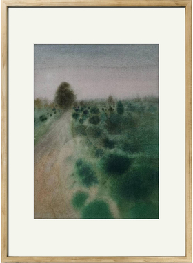 58x43cm纯手绘优秀水彩画 茶室办公室客厅收藏装饰画