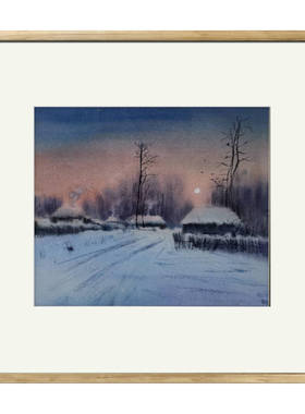 58x43cm纯手绘优秀水彩画 茶室办公室客厅收藏装饰画