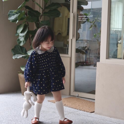 【AnyinGirl】Bonjour同款女宝重工高温爱心烫金娃娃衫裤子两件套