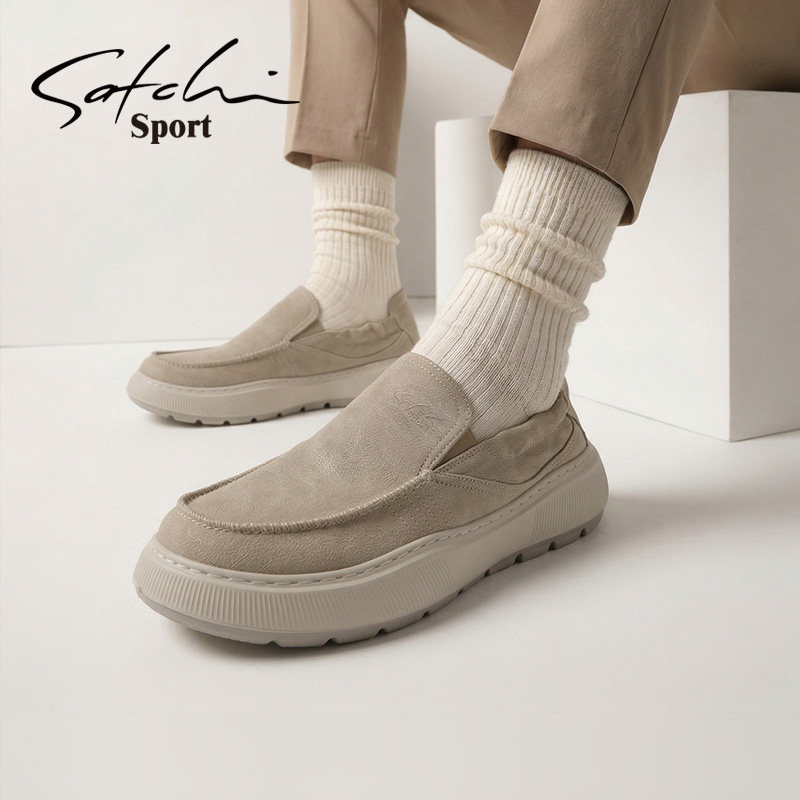 Satchi Sport/沙驰运动休闲乐福鞋男一脚蹬懒人驾车布鞋舒适透气