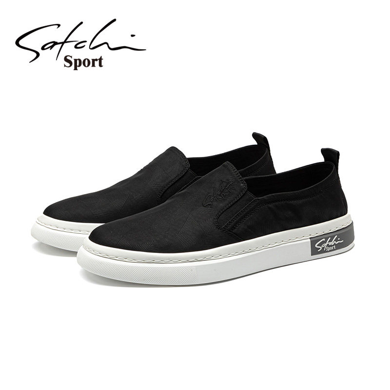 Satchi Sport/沙驰运动一脚蹬懒人布鞋男透气舒适休闲轻便乐福鞋