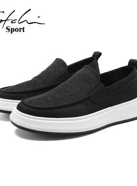 Satchi Sport/沙驰运动男鞋套脚布鞋休闲懒人鞋一脚蹬商务驾车鞋