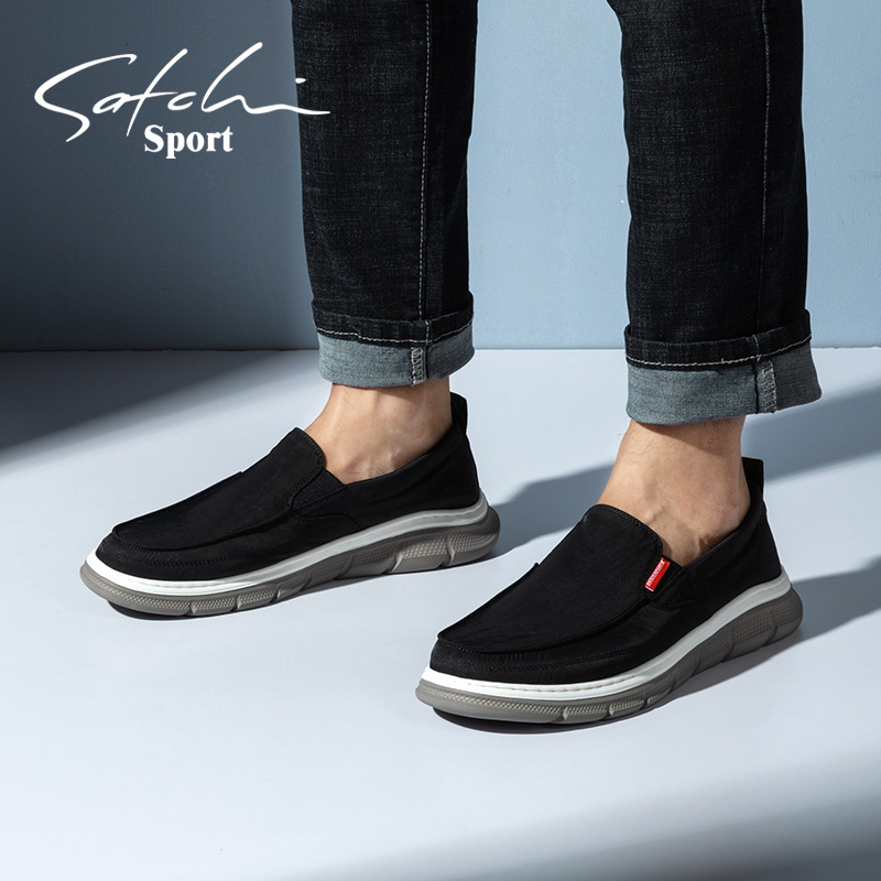 沙驰运动男鞋休闲套脚透气