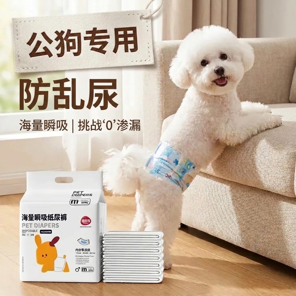 热销100W+丨公狗专用瞬吸纸尿裤
