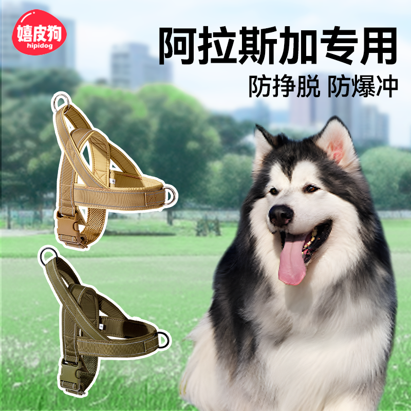 阿拉斯加专用狗狗牵引绳胸背带
