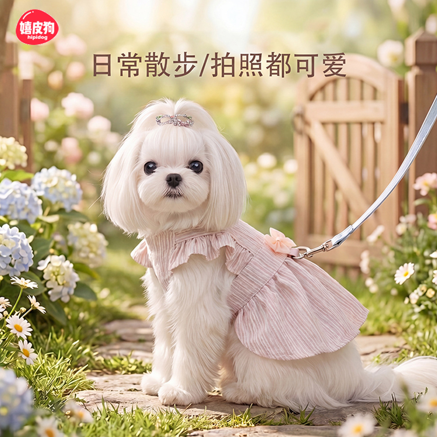 【回头率拉满】可牵引小犬公主裙图片