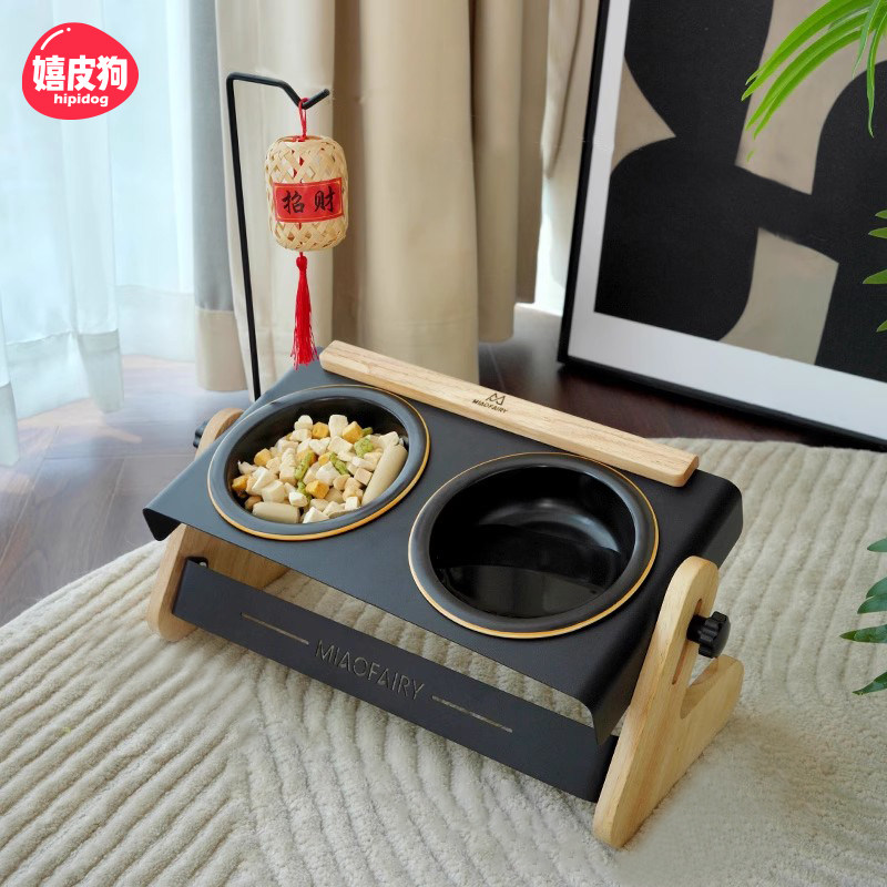 猫碗陶瓷实木碗架可调节斜面护颈狗碗双碗水碗慢食碗防打翻猫食盆,宠物/宠物食品及用品,猫狗碗/慢食碗,淘宝优惠券,粉丝福利购,淘宝优惠卷
