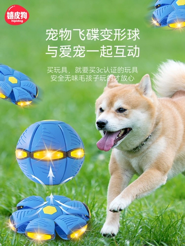 Ноги для домашних собак наступают на эластичный мяч Летающий блюдца, устойчивые уточнения, большие собаки средней собаки, самоотверженное игрушечное мяч