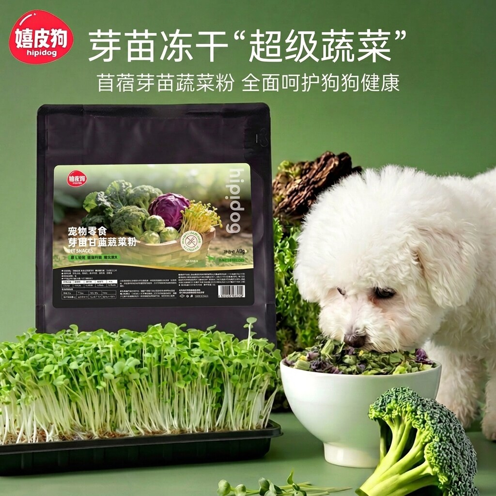 狗零食芽苗冻干，拌饭菌菇蔬菜粉图片
