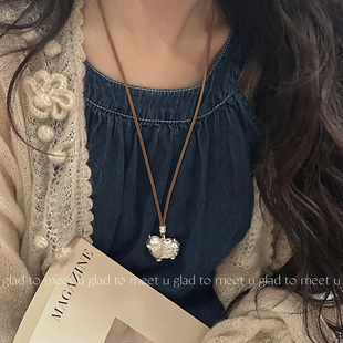 GTMU马上有钱足银999.9项链女新中式 国风小马抽绳项链送女友礼物