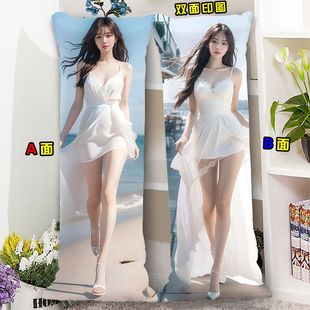 写实黑丝美女等身抱枕校园宿舍床头靠垫汽车腰靠可带孔男友生礼物