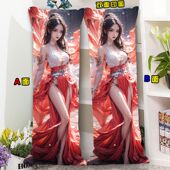 国漫女神性感薄纱裙唯美敖闰抱枕宿舍睡觉阿银开带孔性感御姐枕套