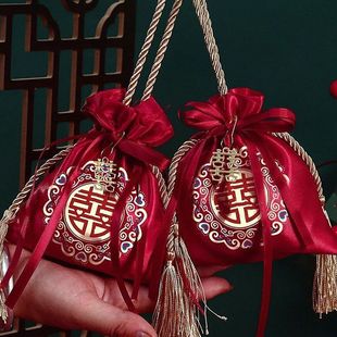 喜糖盒子结婚专用批发便宜免折叠婚礼手提回结婚瓜子花生喜糖布袋