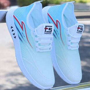 品牌男鞋一脚蹬夏天新款网面透气运动鞋韩版防臭防滑休闲鞋跑步鞋