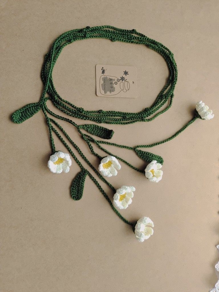 小白菊原创手工清新淡雅森女士花朵雏菊气质配饰裙装饰腰带项链
